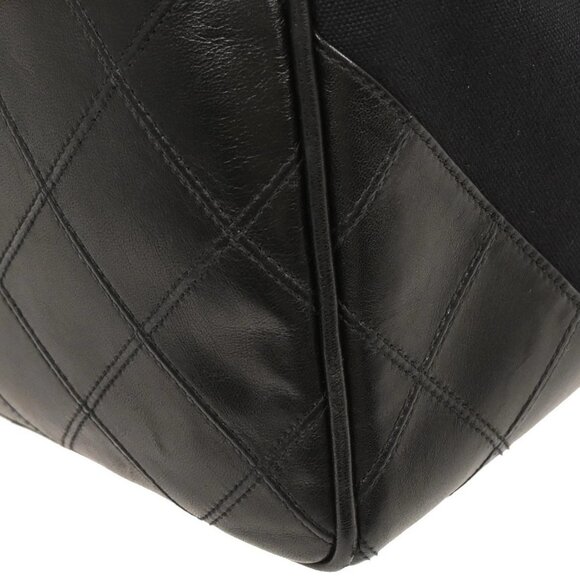 Chanel Black Canvas Lambskin Bicolore 2way Duffle Handbag 155094 - Picture 3 of 10